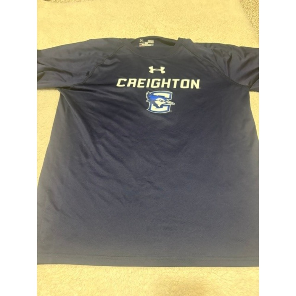 Under Armour Creighton Bluejays Mens Medium Navy Blue HeatGear Athletic T-Shirt